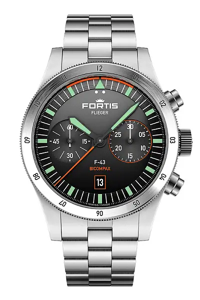 Браслет Fortis Flieger F-43 Bicompax Original on Block Bracelet F4240004