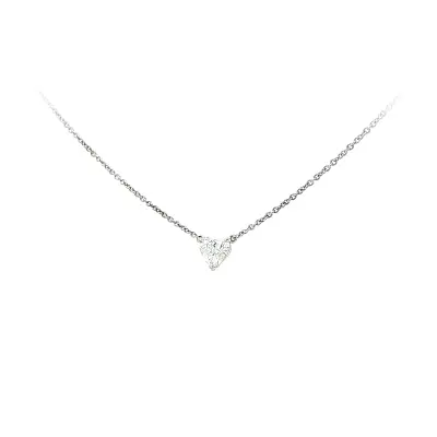 Колье из белого золота с бриллиантом в форме сердца