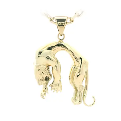 Золотой подвес «Пантера» из 14-каратного золота
