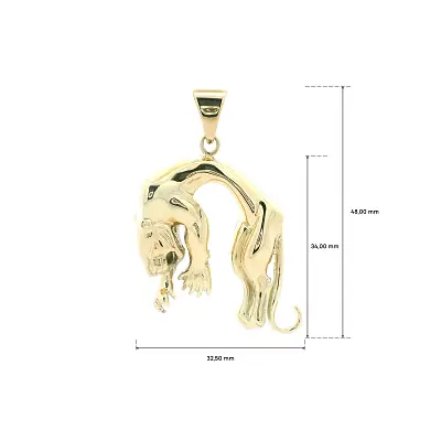 Золотой подвес «Пантера» из 14-каратного золота