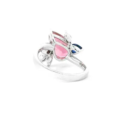 Элегантные украшения с розовым турмалином, сапфирами и сверкающими бриллиантами