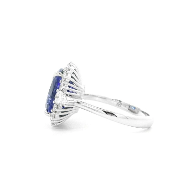 Blue Treasure - кольцо с танзанитом и бриллиантом Elegance