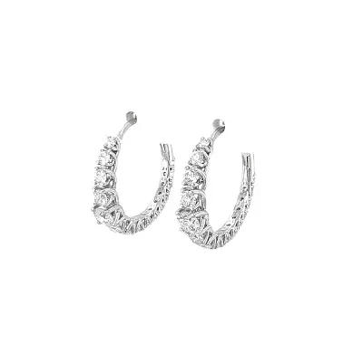 Золотые круглые серьги с бриллиантами