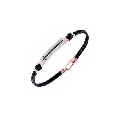 Золотой мужской браслет Zancan с черными бриллиантами