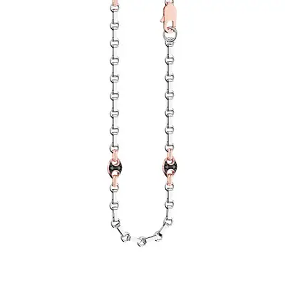 Золотая мужская цепь с черными бриллиантами