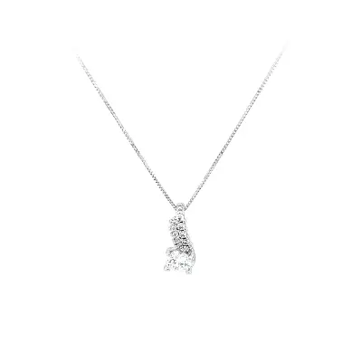 Колье с цирконами из белого золота