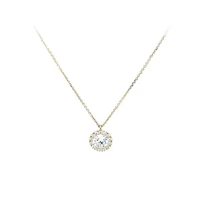 Золотое колье с цирконами