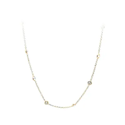 Золотое колье с цирконами