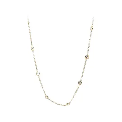 Золотое колье с цирконами