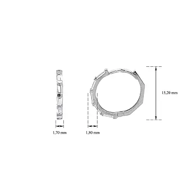 Современные круглые серьги из белого золота с цирконами