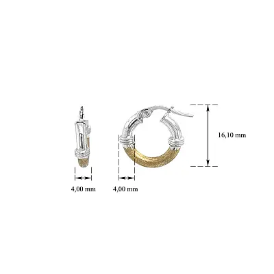 Круглые серьги из комбинированного золота
