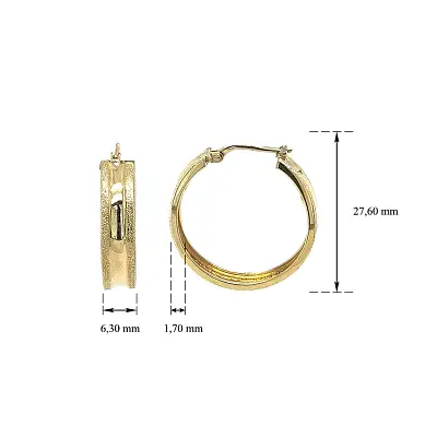 Золотые круглые серьги