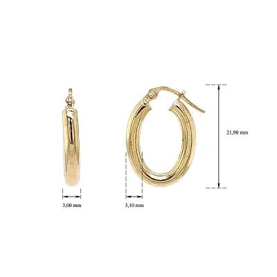 Элегантные овальные серьги из жёлтого золота