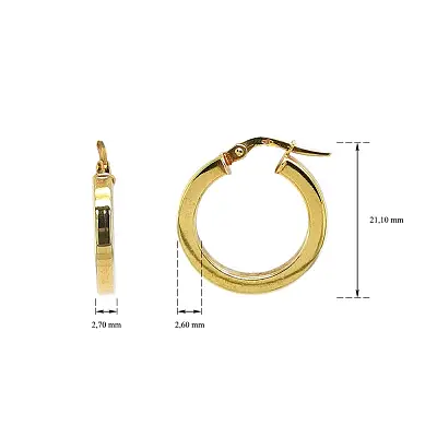 Элегантные серьги-кольца из жёлтого золота