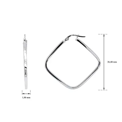 Круглые серьги из белого золота