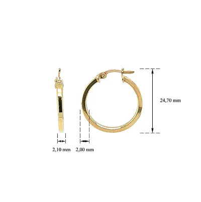 Золотые круглые серьги