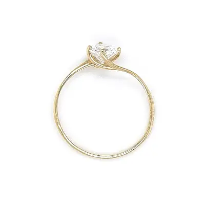 Золотое обручальное кольцо с цирконом