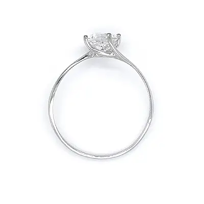 Помолвочное кольцо с цирконом из белого золота