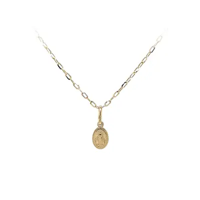 Золотая подвеска с изящным изображением Девы Марии