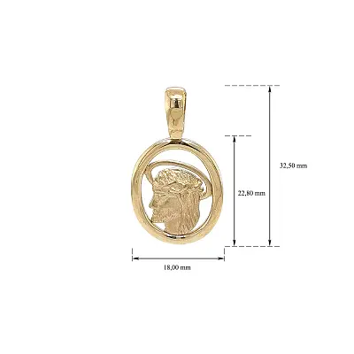 Золотая подвеска Иисус Христос - символ смирения и любви