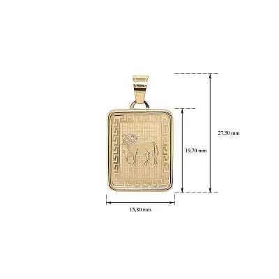 Золотая подвеска Знак Овна