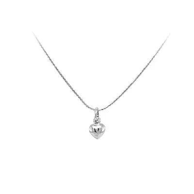Кулон Сердце из белого золота