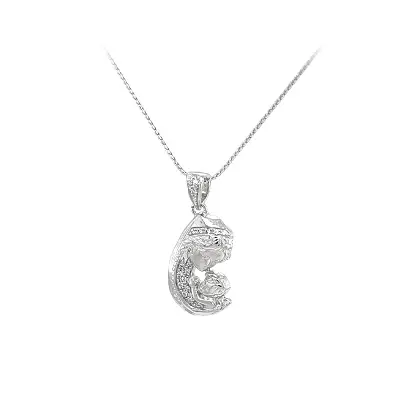 Мадонна с младенцем в золоте с цирконовым блеском