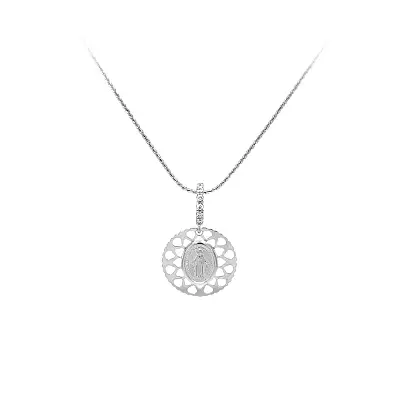 Кулон Мадонна Дева Мария из белого золота