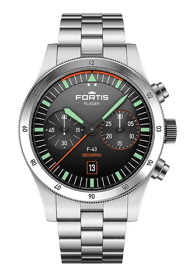 Браслет Fortis Flieger F-43 Bicompax Original on Block Bracelet F4240004