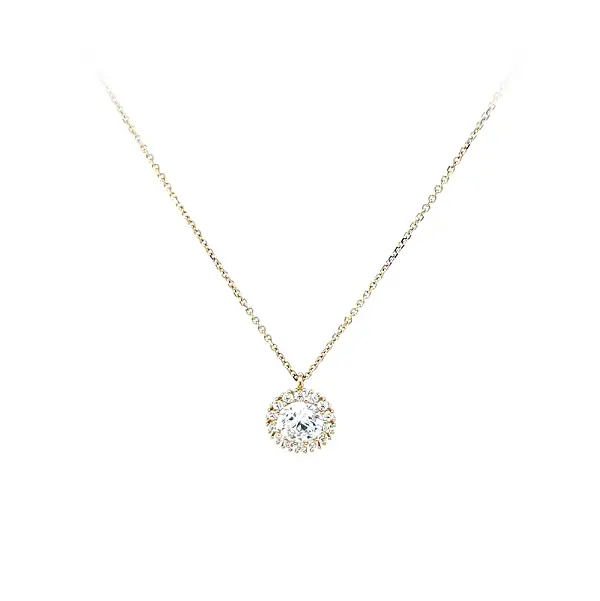 Золотое колье с цирконами