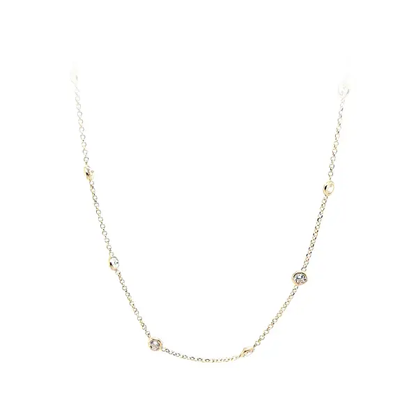 Золотое колье с цирконами