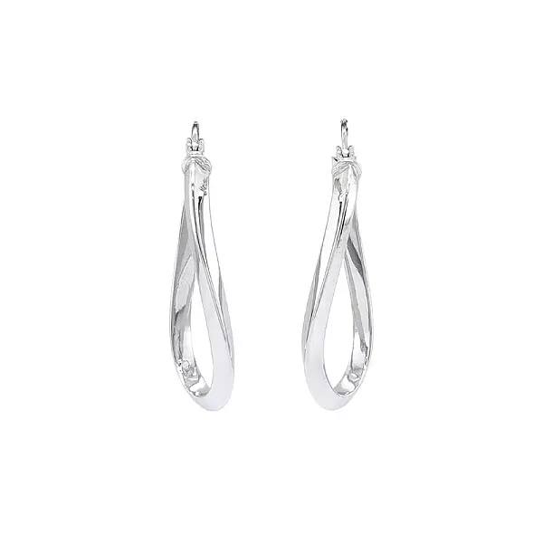 Круглые серьги из белого золота