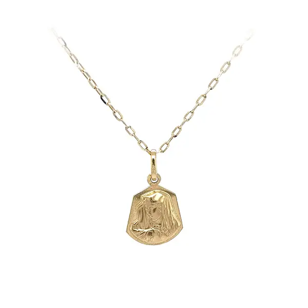 Золотой кулон Мадонна Дева Мария