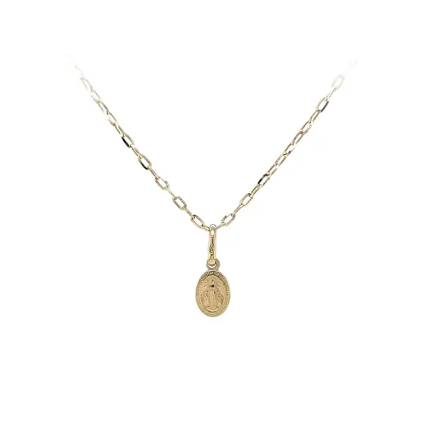 Золотая подвеска с изящным изображением Девы Марии