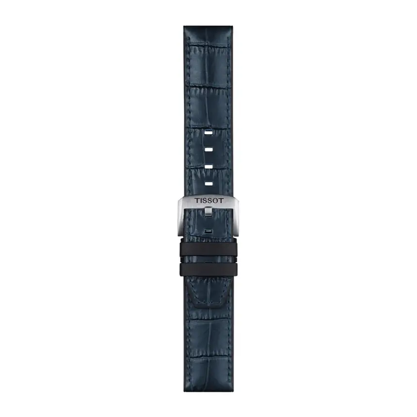 Tissot синий кожано-резиновый ремешок 22 мм T852.046.765