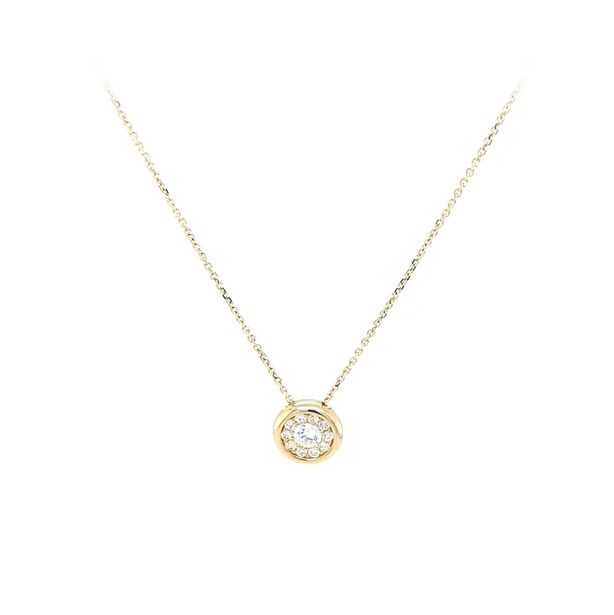 Золотое колье с цирконами