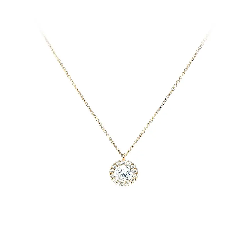 Золотое колье с цирконами