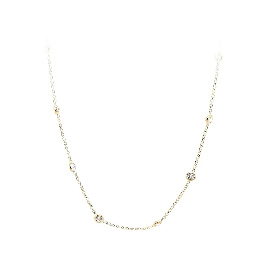 Золотое колье с цирконами