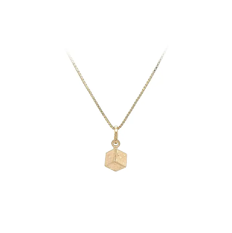 Золотая подвеска 'Игральный кубик