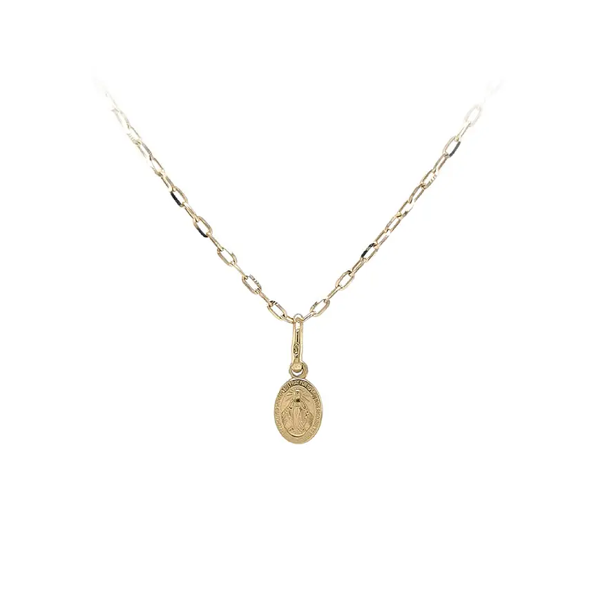 Золотая подвеска с изящным изображением Девы Марии