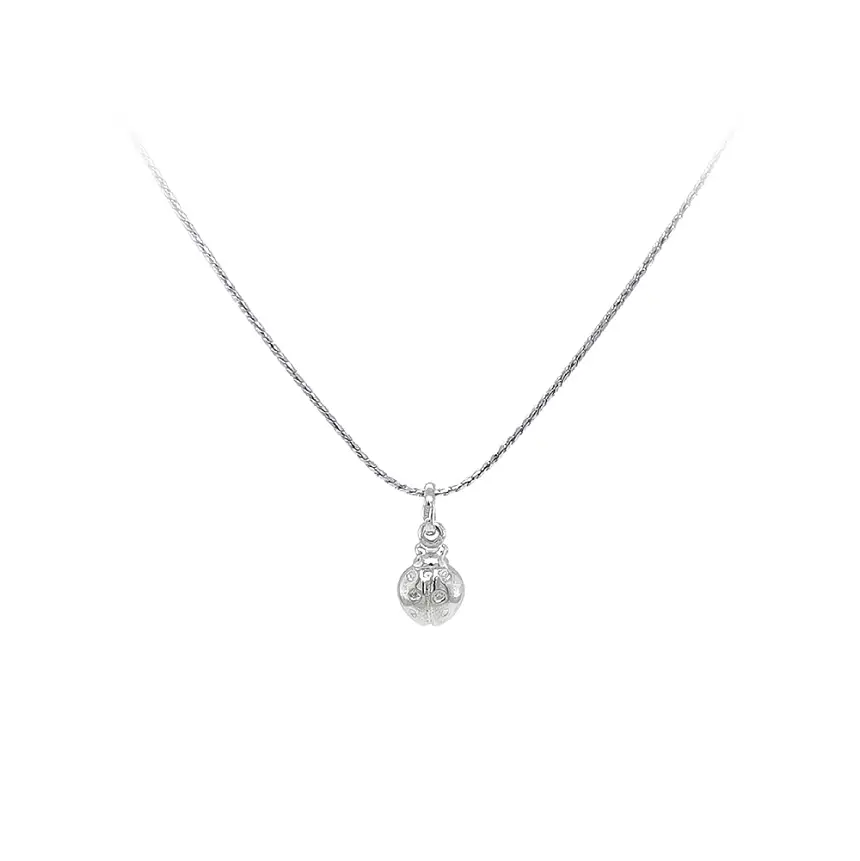 Кулон Божья коровка из белого золота