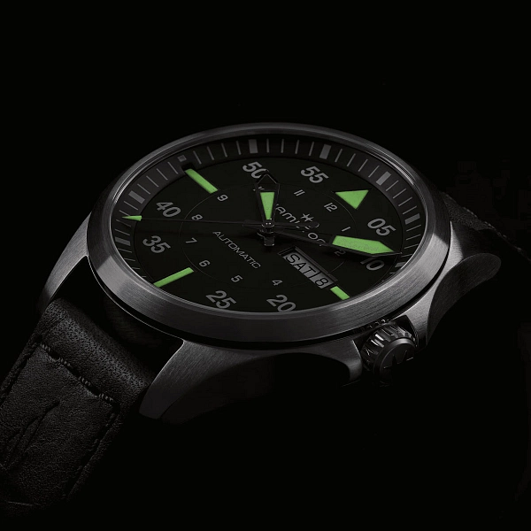 Hamilton Khaki Aviation Pilot Day Date Car H64635560