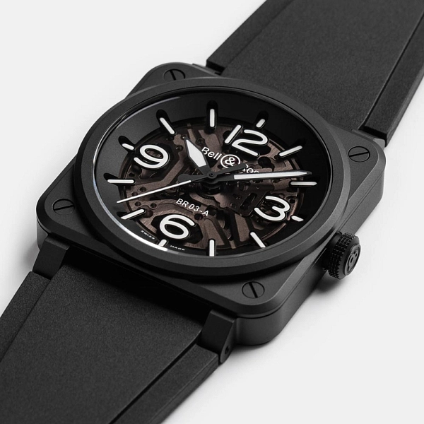 Bell & Ross BR-03 Skeleton Black Ceramic BR03A-BL-SKCE/SRB