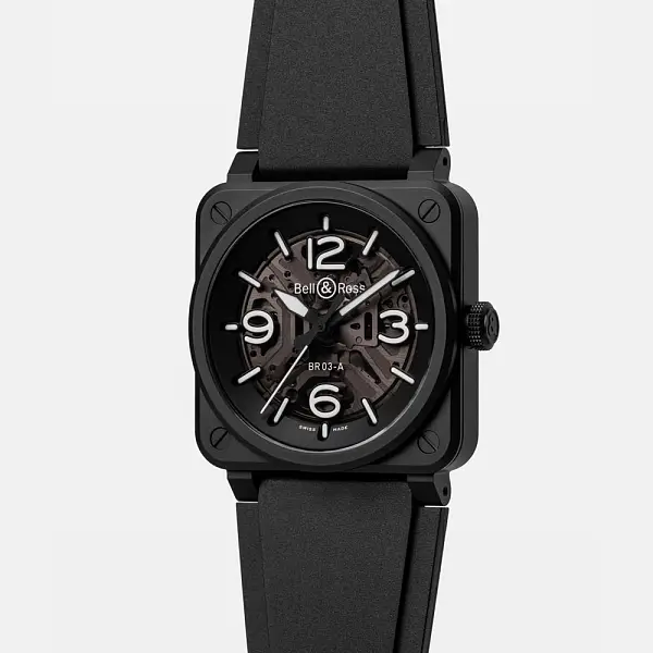 Bell & Ross BR-03 Skeleton Black Ceramic BR03A-BL-SKCE/SRB