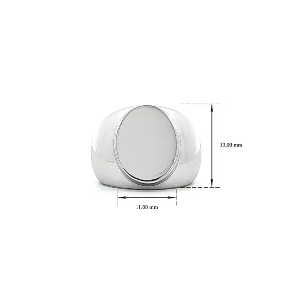 Кольцо-печатка из белого золота