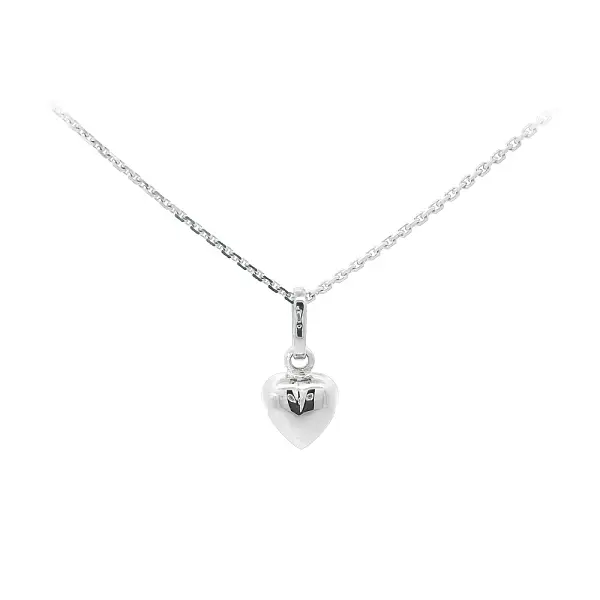 Минималистичный кулон-сердце из белого золота
