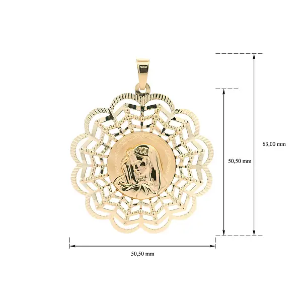 Эксклюзивный кулон Дева Мария в кружевной оправе