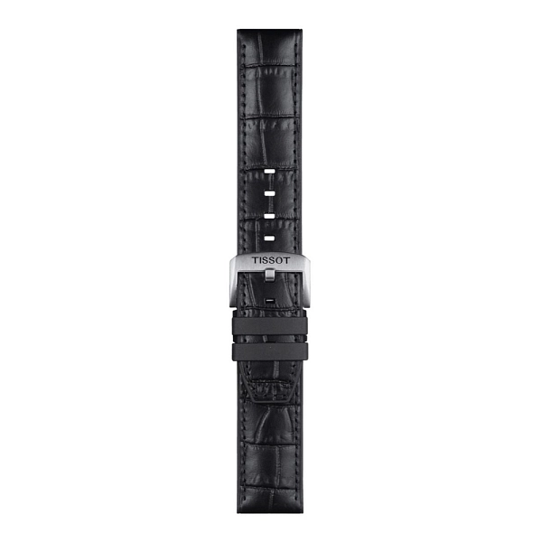 Tissot чёрный кожано-резиновый ремешок 22 мм T852.046.761