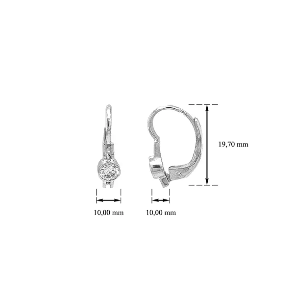 Женские серьги с фианитами из белого золота
