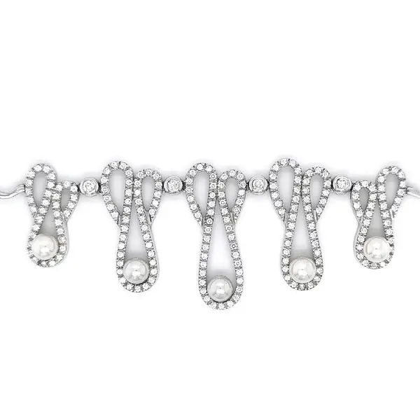 Женские серьги-пусеты из белого золота